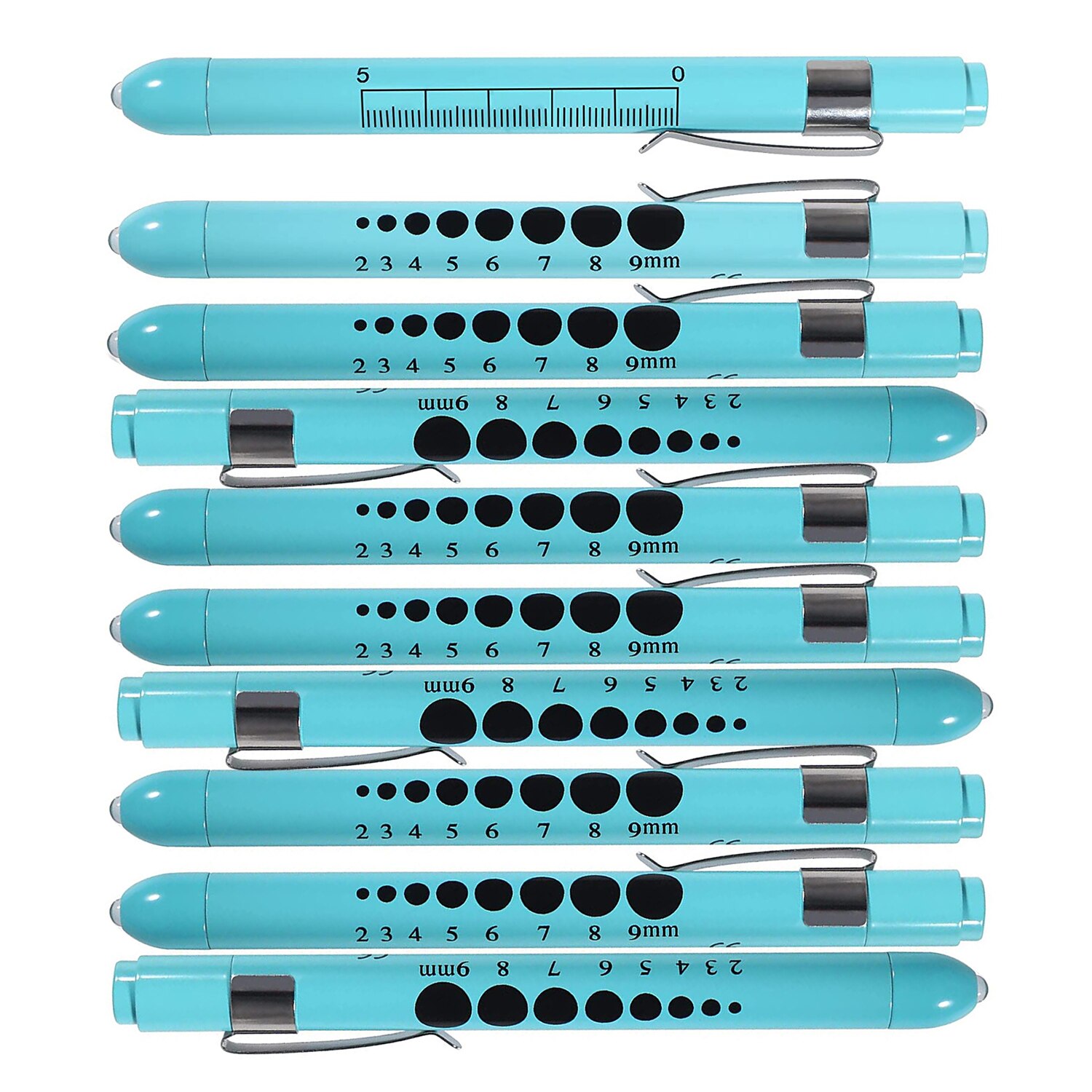 10 pcs 파란색 재사용 가능한 led 펜 빛 휴대용 의료 응급 처치 토치 램프 학생 게이지 측정 의사 간호사 진단 펜